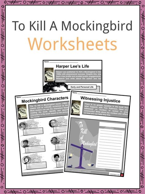 to kill a mockingbird worksheets free